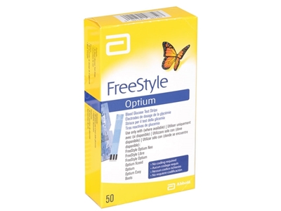 Picture of ABBOTT FREESTYLE OPTIUM BLOOD GLUCOSE TEST STRIPS, 50 pcs.