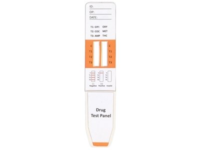 Picture of ТЕСТ СЛЮНЫ НА НЕСКОЛЬКО НАРКОТИКОВ, MULTI DRUG SALIVA MIDSTREAM TEST - 6 препаратов, 8 параметров - профессиональный, 20 шт.