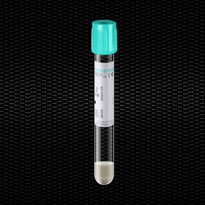 Picture of VACUTEST 13x75 mm asp. 3 ml ar želeju + litija heparīna gaiši zaļas krāsas aizbāzni 100gb