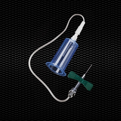 Picture of Sterile set butterfly needle 22G x 3/4” (0,7 mm x 19 mm) black with safety device (tube 19 cm) complete of Luer Adapter and Holder 100pcs