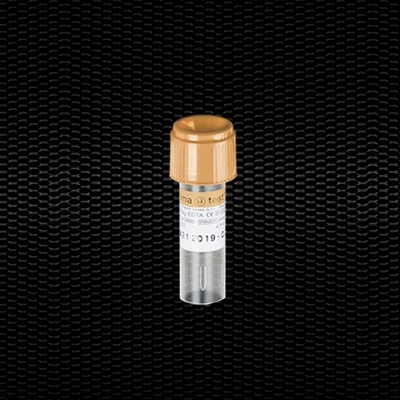 Picture of Sterile micro test tube with gel + clot activator 800 μl yellow gold stopper 100pcs