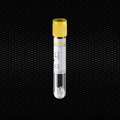 Picture of Cylindrical VACUTEST 16x100 mm 9 ml for urine sampling with yellow stopper and preservative 100pcs