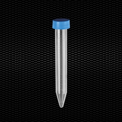 Picture of Sterile polypropylene conical test tube 17x120 mm 15 ml graduated with screw cap 100pcs