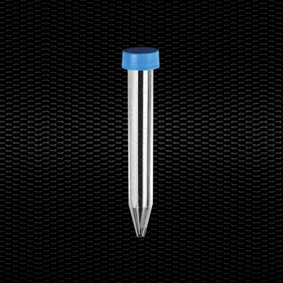 Picture of Sterile polystyrene conical test tube 17x120 mm 15 ml graduated with screw cap 100pcs