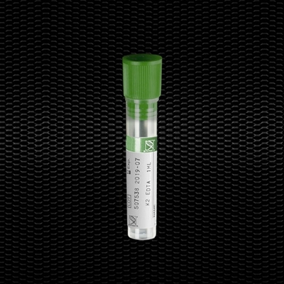 Picture of K3 EDTA zaļais aizbāznis 12x86 mm tilp. 2,5 ml testa mēģene 100gb