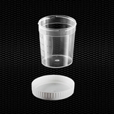 Show details for Transparent polypropylene urine container 120 ml with separated white screw cap 100pcs