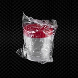 Show details for Transparent polypropylene urine container 120 ml with red screw cap individually wrapped 100pcs