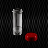 Show details for Transparent polypropylene urine container 30 ml with separated red screw cap 100pcs