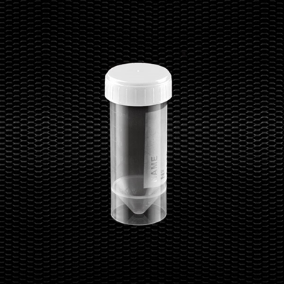 Picture of Transparent polypropylene urine container 30 ml with white screw cap 100pcs