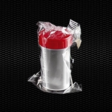Show details for Transparent polypropylene universal container 60 ml with red screw cap individually wrapped STERILE R 100pcs