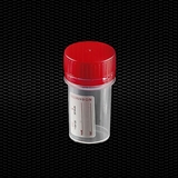 Show details for Polypropylene universal container 50 ml with red screw cap with tamper evident ring with label 100pcs