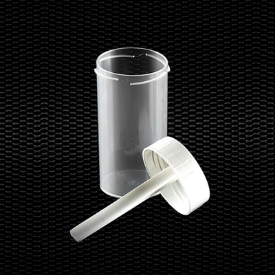 Picture of Polypropylene faeces container 60 ml 35x70 mm with white screw separated cap 100pcs