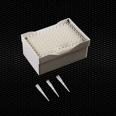Picture of Sterile neutral tips GILSON type, with filter 2-30 μl in rack of 96 places box