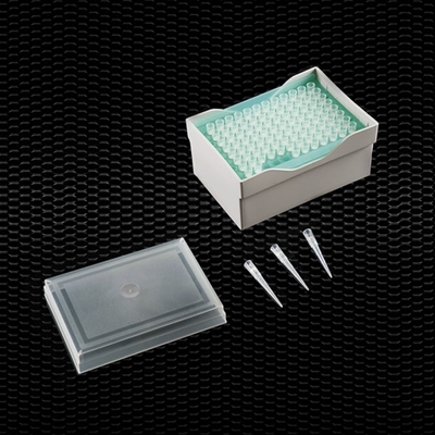 Picture of Sterile neutral tips GILSON-KARTELL type, with filter 2-160 μl in rack of 96 places box