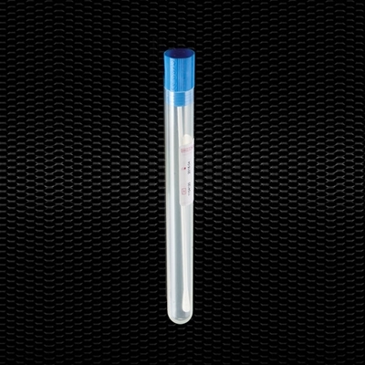 Picture of Sterile plain swab in 16x150 mm polypropylene test tube plastic stick and blue stopper labelled 100pcs