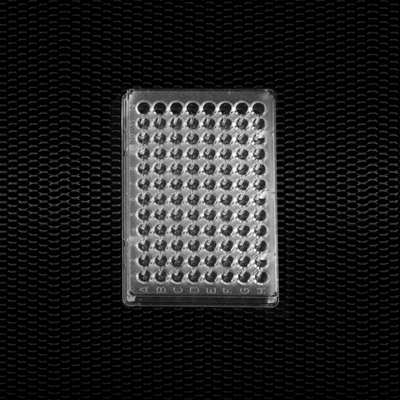 Picture of Polistirola mikrotitra plāksne ar 96 plakanā dibena iedobēm, atsevišķi iesaiņotas 100 gab