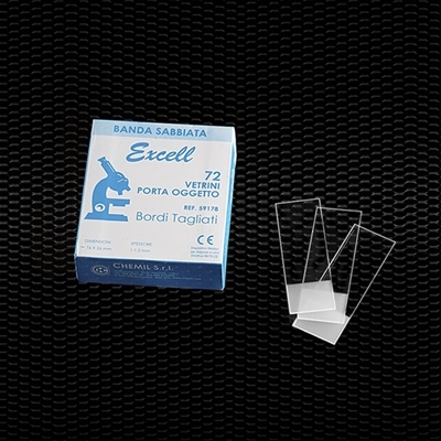 Picture of Microscope slides 26x76 mm cut edges and frosted end thickness 0,9-1,0 mm 100pcs