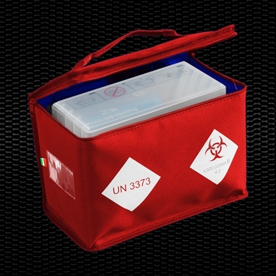 Picture of “BIO BAG” Sarkana zotermiska soma paraugu pārvadāšanai, izmēri 27x15x20 cm, 8,1Lt tilp. 1 tvertnei 1 gab
