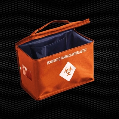Picture of 	Orange isothermal bag for the transport of chemotherapy drugs, dimensions 27x15x20 cm, 8.1 Lt vol. 1pcs
