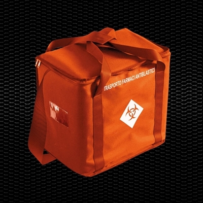Picture of 	Orange isothermal bag with shoulder belt for the transport of chemotherapy drugs, dimensions 45x27x40 cm, 46 Lt vol. 1pcs