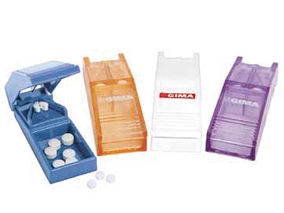 Picture of COLOUR PILL SPLITTER (3 white, 3 light blue, 3 lavender, 3 transp.orange), 12 pcs.