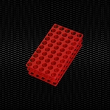 Show details for Red polypropylene universal rack for test tubes 50 holes round Ø 12/13 mm and Ø 16/17 mm 100pcs