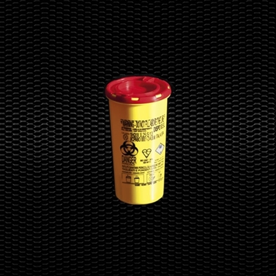 Picture of 0,7 lt round disposable safety container for needles and dangerous refusal with cover plate N1