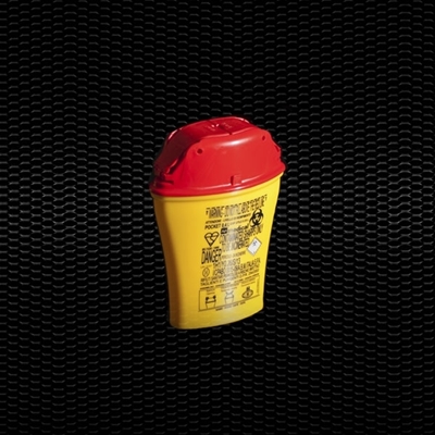 Picture of 0,4 lt truncated form disposable container for needles and dangerous refusals with lid with a dual ported 100pcs