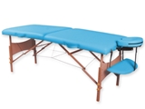 Show details for  2-SECTION WOODEN MASSAGE TABLE - turquoise 1pcs