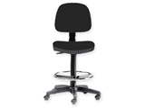 Show details for STOOL with backrest and ring - black 1pcs