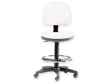 Show details for STOOL with backrest and ring - white 1pcs