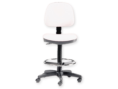 Picture of STOOL with backrest and ring - white 1pcs