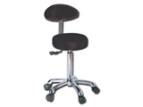 Show details for  STOOL with backrest - black 1pcs