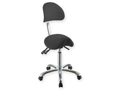 Picture of ERGO STOOL with backrest - black 1pcs