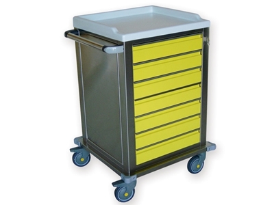 Picture of  MODULAR TROLLEY stainless steel with 7 small drawers 1pcs