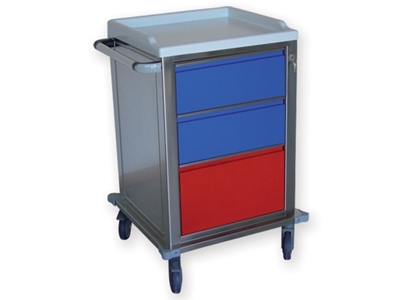 Picture of MODULAR TROLLEY stainless steel with 2+1 drawers 1pcs