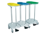 Show details for  BAG HOLDER TROLLEY foot operated - 3 bags 1pcs