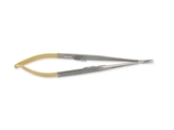 Show details for GOLD CASTROVIEJO NEEDLE HOLDER straight - 14 cm - rough tip, 1 pc.