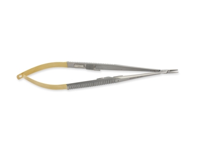 Picture of GOLD CASTROVIEJO NEEDLE HOLDER straight - 14 cm - rough tip, 1 pc.