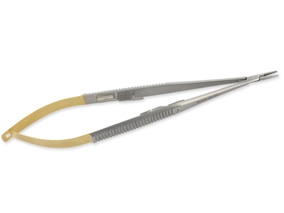 Picture of GOLD CASTROVIEJO NEEDLE HOLDER straight - 21 cm - rough tip, 1 pc.