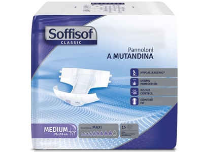 Picture of SOFFISOF CLASSIC INCONTINENCE PAD - heavy incontinence - medium box of 60