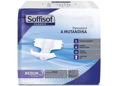 Picture of SOFFISOF CLASSIC INCONTINENCE  autiņbiksītes- stipra uzsūkšana - izm. M; 60gab