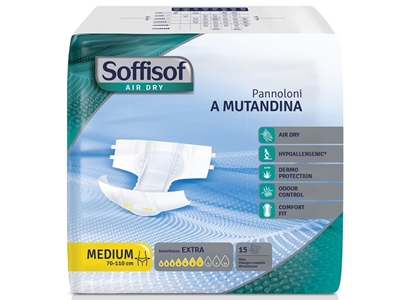Picture of  SOFFISOF AIR DRY INCONTINENCE PAD - moderate incontinence - medium box of 90