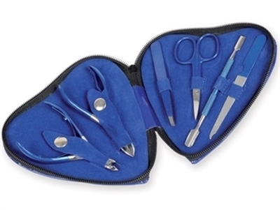 Picture of Набор для педикюра в форме сердца - синий - 6 штук