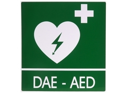 Picture of DAE-AED ALUMINIUM ZĪME 34x36 cm defibrilatoriem