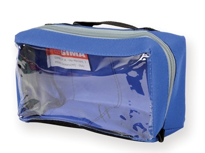 Picture of E1 RECTANGULAR POUCH with window and handle - blue, 1 pc.
