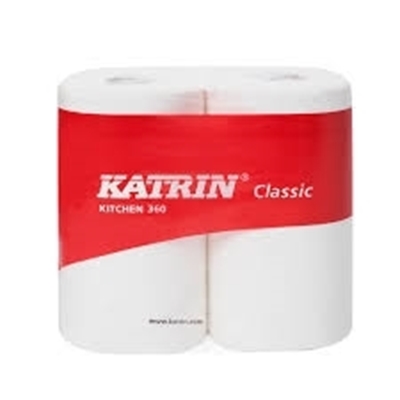 Picture of Бумажные полотенца Katrin в рулонах по 100 м; 1 слой, 2 рулона / пачка.