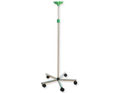 Picture of I.V.STAND ON 5 WHEELS TROLLEY - stainless steel - 4 plastic hooks, 1 pc.