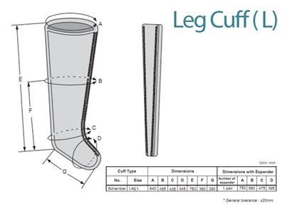 Picture of LEG CUFF L - 6 CHAMBERS - spare for 28441, 1 pc.