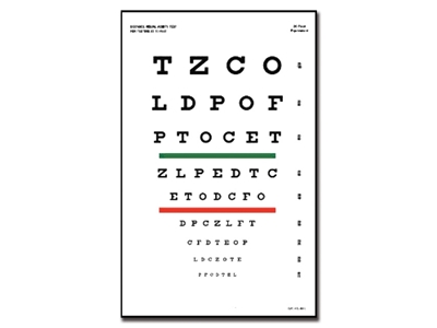 Picture of SNELLEN OPTOMETRISKĀ KARTE - 3 m - 23x35,5 cm, 1 gab.